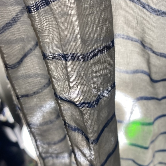 Sheer white and navy striped scarf - Picture 6 of 17